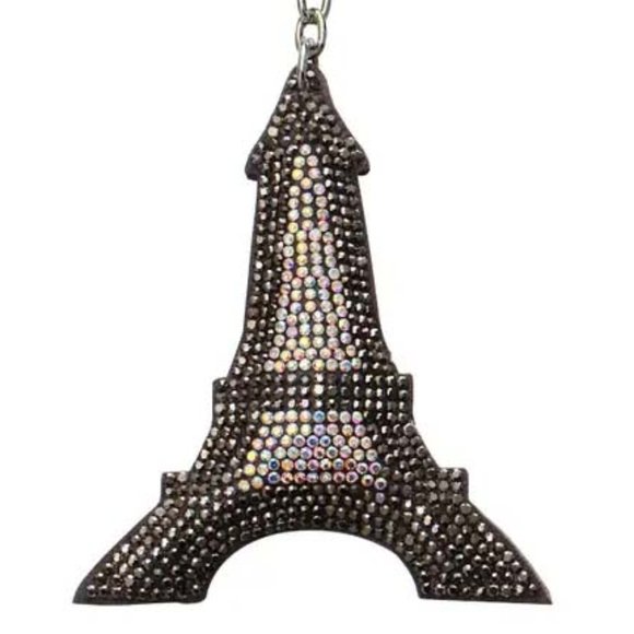 "EIFFEL TOWER" HANDBAG JEWELRY CHARM PURSE SILVERY PENDANT 44 - Picture 1 of 2
